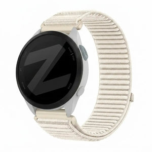 Nylon Strap 'Wave', starlight, on a watch, 3/4 front view
