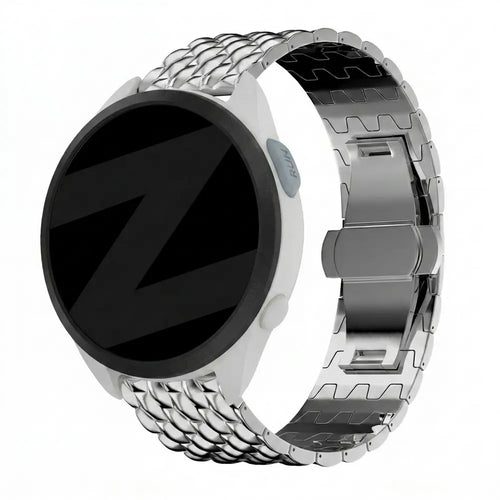 Bandz Garmin Forerunner 165 Steel Strap 'Dragon' (Silver)