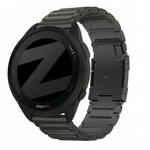 Bandz Garmin Forerunner 165 Titanium Link Strap (Black)