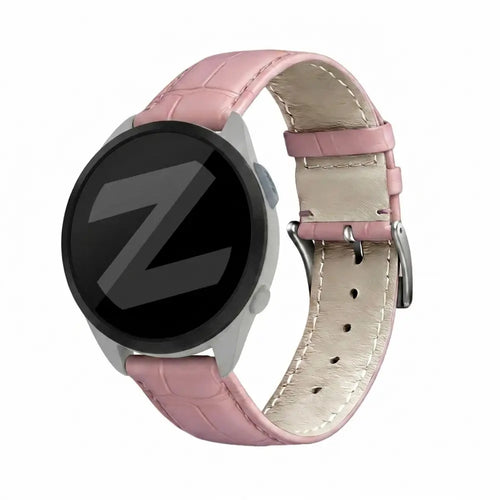 Bandz Garmin Forerunner 165 Leather Strap Crocodile Grain (Pink)
