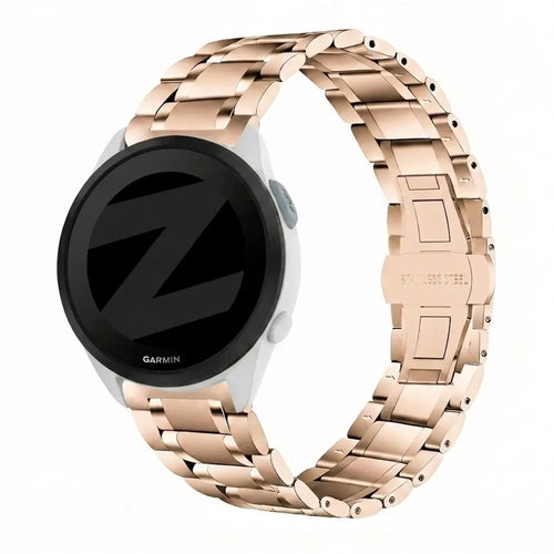 Bandz Garmin Forerunner 165 Steel Link Strap 'Deluxe' (Rose Gold)