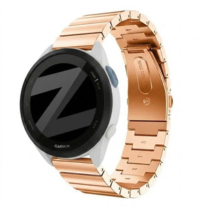 Bandz Garmin Forerunner 165 Steel Strap 'One Bead' (Rose Gold)