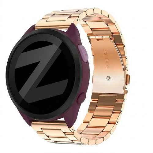 Steel Strap 'Classic', rose gold, on a watch, 3/4 front view