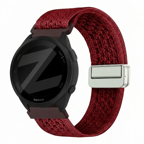 Bandz Garmin Forerunner 165 Vintage Nylon Strap (Wine Red)
