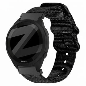 Bandz Garmin Forerunner 165 Buckled Nylon Strap (Black)