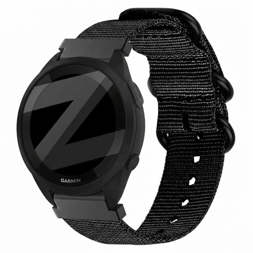 Bandz Garmin Forerunner 165 Buckled Nylon Strap (Black)