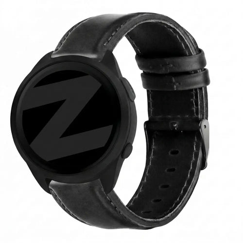 Bandz Garmin Forerunner 165 Leather Strap 'Classic' (Black)