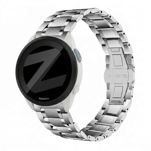 Bandz Garmin Forerunner 165 Steel Link Strap 'Deluxe' (Silver)