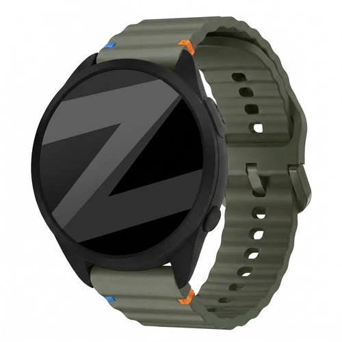 Bandz Garmin Forerunner 165 Silicone Strap 'Wave' (Army Green)