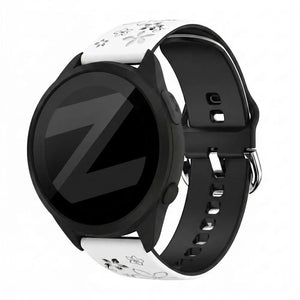 Bandz Garmin Forerunner 165 Silicone Strap 'Flowers' (White/Black)