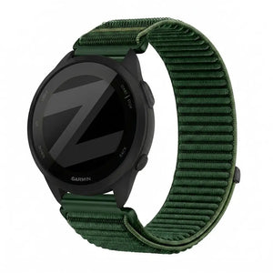 Bandz Garmin Forerunner 165 Nylon Strap 'Wave' (Dark Green)