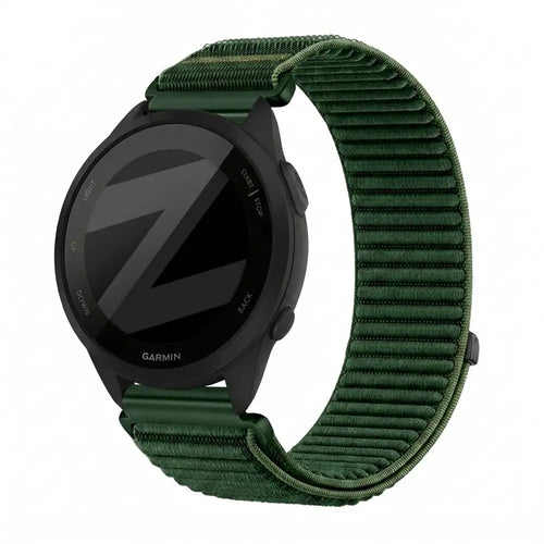 Bandz Garmin Forerunner 165 Nylon Strap 'Wave' (Dark Green)
