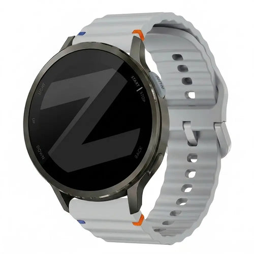Bandz Garmin Forerunner 165 Silicone Strap 'Wave' (Light Grey)
