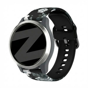 Bandz Garmin Vivomove 3s Silicone Strap 'Grey Flower'