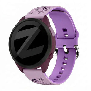 Bandz Garmin Forerunner 165 Silicone Strap 'Flowers' (Lilac/Purple)