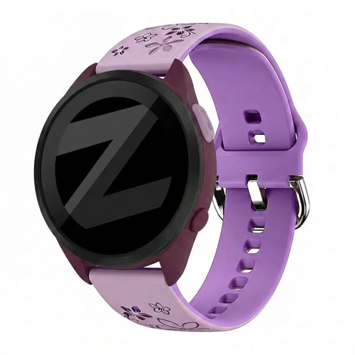 Bandz Garmin Forerunner 165 Silicone Strap 'Flowers' (Lilac/Purple)