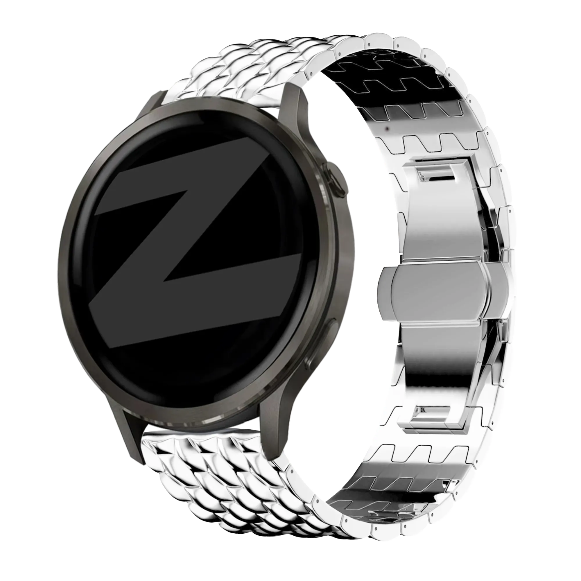 Bandz Garmin Forerunner 170 Stahlarmband 'Dragon' (Silber)