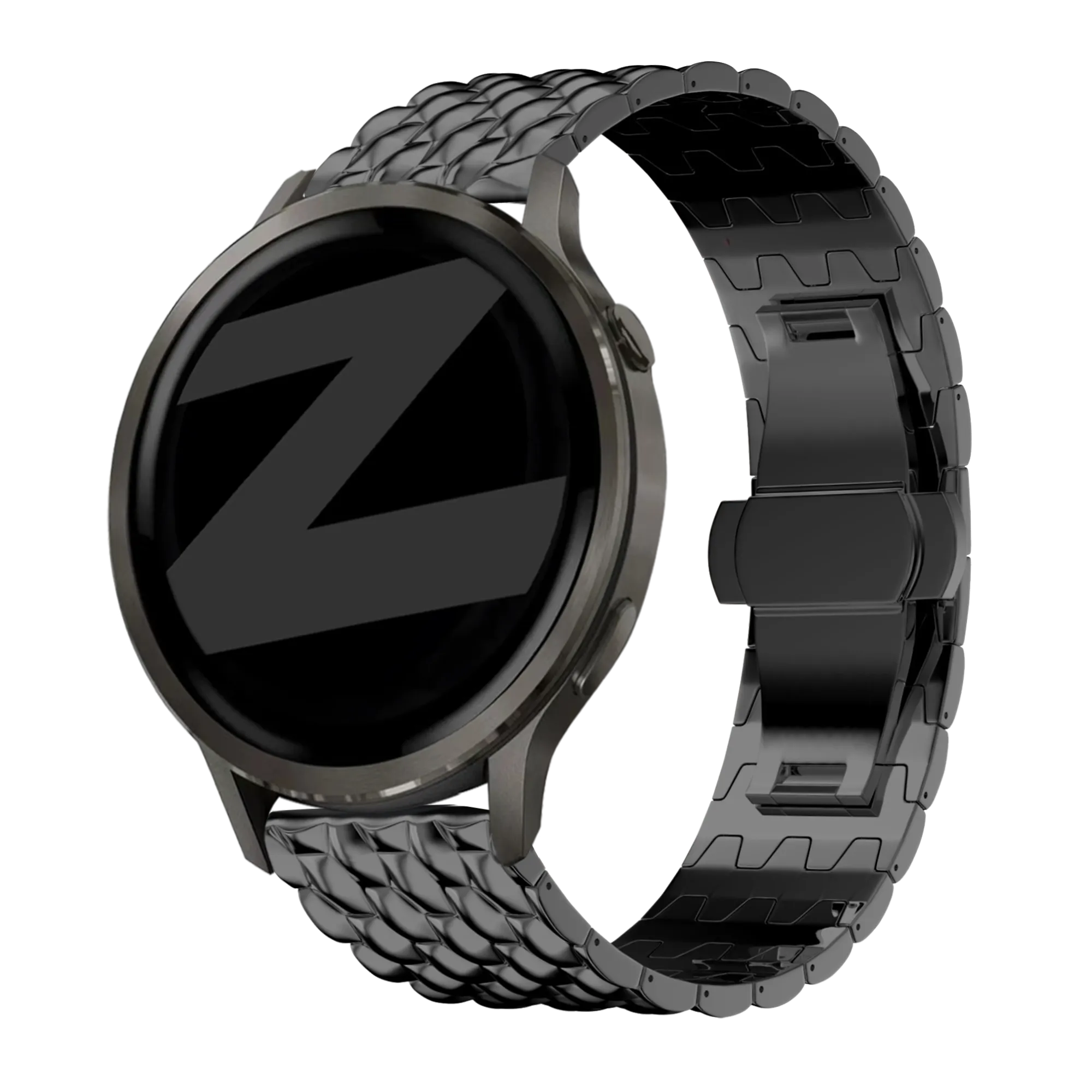Bandz Garmin Forerunner 170 Stahlarmband 'Dragon' (Schwarz)