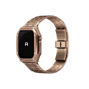 Reqior Apple Watch 45mm Hülle mit integriertem Stahlarmband (Roségold)