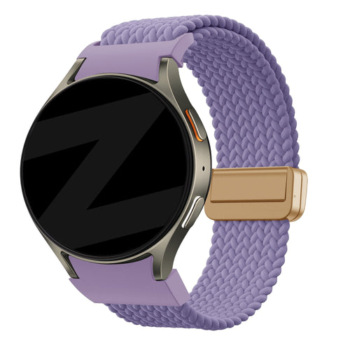 Bandz Samsung Galaxy Watch 4 Classic 42mm Geflochtenes Armband 'Easy Fit' (Flieder)
