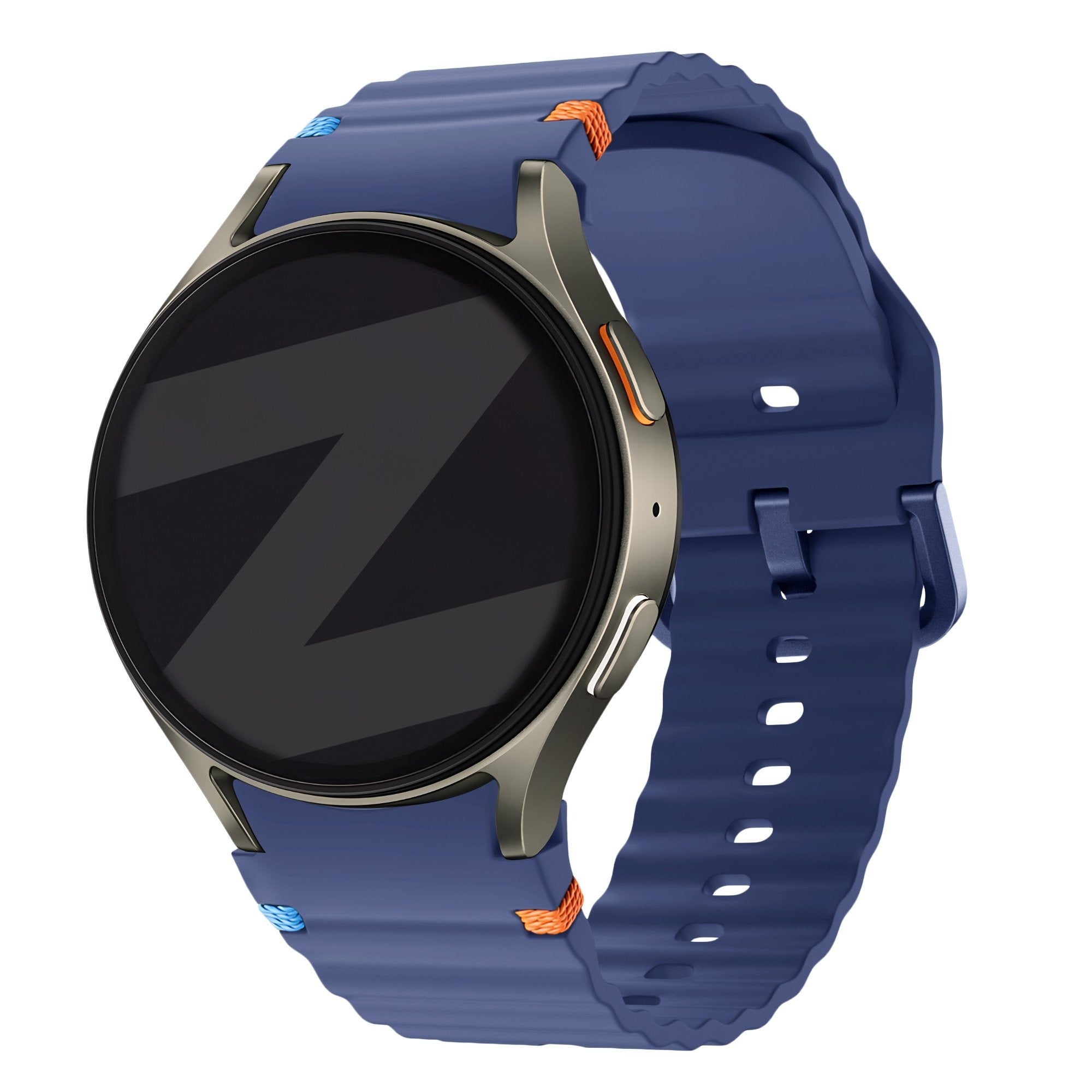 Bandz Samsung Galaxy Watch 4 Classic 46mm Wave-Armband 'Easy Fit' (Dunkel Blau)