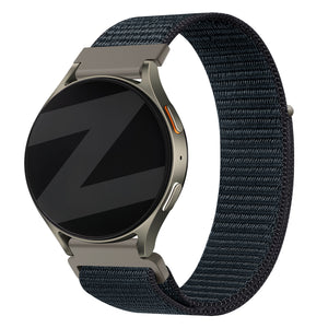 Bandz Samsung Galaxy Watch 46mm Nylonarmband 'Easy Fit' (Grau/Blau)