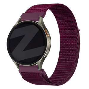 Bandz Samsung Galaxy Watch 7 - 44mm Nylon Strap 'Easy Fit' (Plum)
