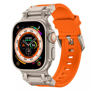 Silicone Strap 'Explorer', on a watch, 3/4 front view