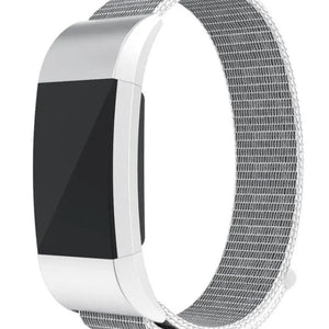 Nylon Strap, grey, on a watch, 3/4 front view
