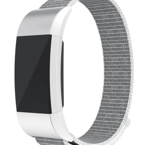 Nylon Strap, grey, on a watch, 3/4 front view