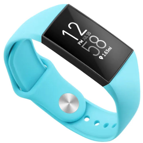 Silicone Sport Strap, on a watch, 3/4 front view