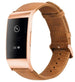 Fitbit Charge 3 Lederarmband mit Rosa Schnalle (Braun)