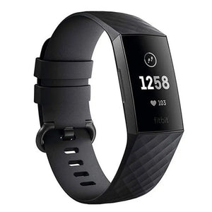 Silicone Strap, black, on a watch, 3/4 front view