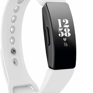 Silicone Strap, white, on a watch, 3/4 front view