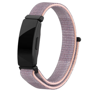 Nylon Strap, pink, on a watch, 3/4 front view