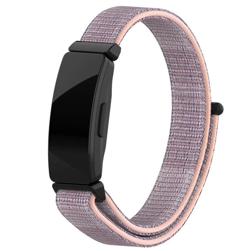 Nylon Strap, pink, on a watch, 3/4 front view