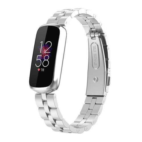 Steel Strap, silver, on a watch, 3/4 front view