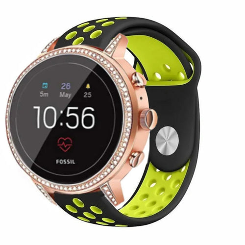 Fossil Gen 4 Venture (HR) Sport Strap (Black/Yellow)