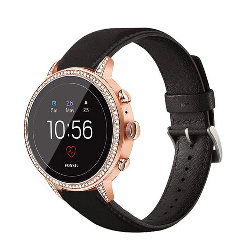 Fossil Gen 4 Venture (HR) Lederarmband (Schwarz)