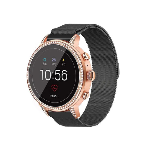 Fossil Gen 4 Venture (HR) Milanese Armband (Schwarz)