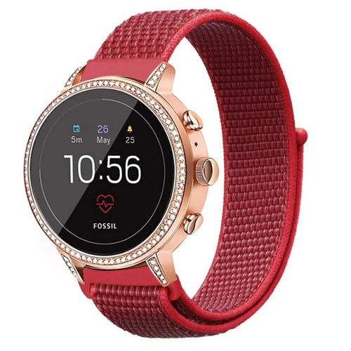 Fossil Gen 4 Venture (HR) Nylonarmband (Rot)