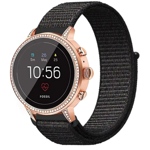 Fossil Gen 4 Venture (HR) Nylonarmband (Schwarz)