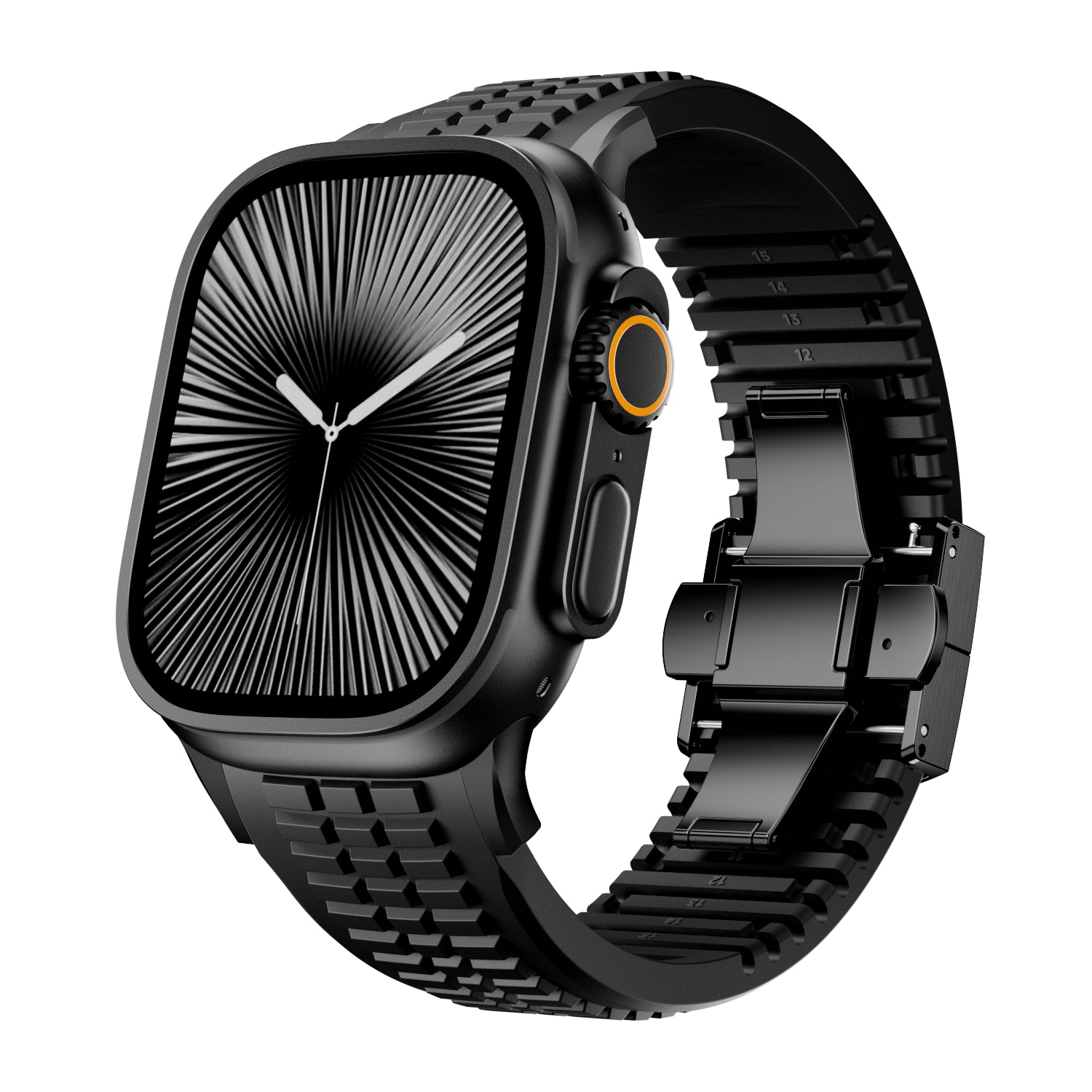 Apple Watch Ultra Premium Silikonarmband (Schwarz)