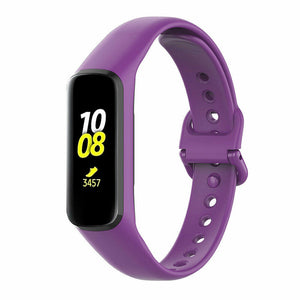 Silicone Strap, purple, on a watch, 3/4 front view