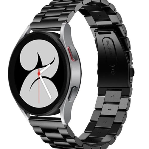 Steel Strap, black, on a watch, 3/4 front view