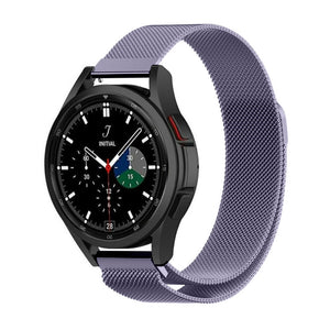 Milanese Strap, light purple, on a watch, 3/4 front view