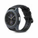 Samsung Galaxy Watch 46mm Silikon / Leder Armband (Schwarz)