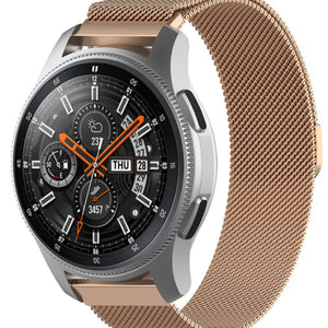 Milanese Strap, rose gold, on a watch, 3/4 front view