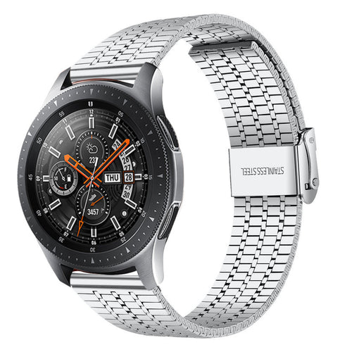 Fine Steel Strap, silver, on a watch, 3/4 front view