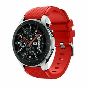 Twill Silicone Strap, red, on a watch, 3/4 front view